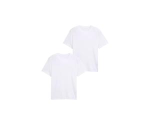 Cotton Crew Neck T-Shirt Tom Tailor (x2) Blanc 3XL