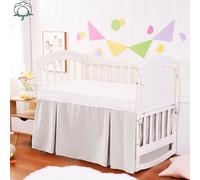 Cotton Crib Skirt - Natural, Soft, Breathable for Baby's Delicate Skin, Nursery Toddler Crib Bed Skirt for Baby Boys Girls, Fits Standard Cribs 28" x 52" with 14" Drop