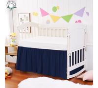 Cotton Crib Skirt - Natural, Soft, Breathable for Baby's Delicate Skin, Nursery Toddler Crib Bed Skirt for Baby Boys Girls, Fits Standard Cribs 28" x 52" with 14" Drop