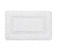 Cotton Crochet Bathmat with Antiskid 21x34 White, 100% Pure Cotton, Super Soft White, Plush & Absorbent, Hand Tufted Heavy Weight Construction, Full Reversible Step Out Rugs