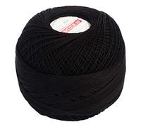 Cotton Crochet Thread Size 10, Fine Yarn (574yd / 525m), Luxurious Feel Crochet and Knitting (3.52oz / 100g) Black (0099)