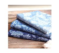 Cotton Denim Fabric Jacquard Denim Home Textiles Sewing Material for Sewing Dress Pants Clothing Accessories(Width: 145 cm)(Size:1 m,Color:Blue)