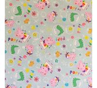 Cotton Digital Print Design Fabric Material - Peppa Pig Peppa Bubbles, 1Mtr 150cm x 100cm