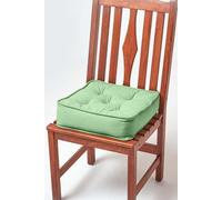 Cotton Dining Chair Booster Cushion Homescapes Dark Green 40cm x 40cm