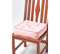 Cotton Dining Chair Booster Cushion Homescapes Pink 40cm x 40cm
