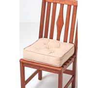 Cotton Dining Chair Booster Cushion Homescapes Taupe 40cm x 40cm