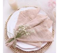 Cotton Dinner Cloth Napkins， 10pcs 30x30cm Cotton Cloth Napkins Gauze Fabric Pink for Wedding Party(Meat Pink)