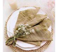 Cotton Dinner Cloth Napkins， 10pcs 30x30cm Cotton Cloth Napkins Gauze Fabric Pink for Wedding Party(Mustard)