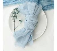 Cotton Dinner Cloth Napkins, 10pcs 32x32cm Pink Gauze Cotton Napkin Reusable Tea Towel Wedding Party(Sky Blue)
