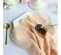 Cotton Dinner Cloth Napkins, 10pcs 32x32cm Pink Gauze Cotton Napkin Reusable Tea Towel Wedding Party(Peach)