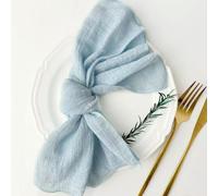 Cotton Dinner Cloth Napkins， 10pcs Handmade Gauze Napkins 30X30cm Cotton Cloth Napkins Fabric Serviette Gauze Table(Sky Blue)