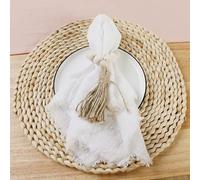 Cotton Dinner Cloth Napkins， 25pc Rustic Cotton Gauze Wedding Table Napkins(Blanc)