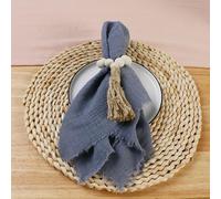 Cotton Dinner Cloth Napkins， 50pc Sage Green Cotton Gauze Table Napkins 42x42cm(Gris Foncé)