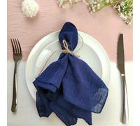 Cotton Dinner Cloth Napkins， 6pcs Cotton Cloth Napkins Gauze 30x30cm Fabric for Wedding Decor(Dark Blue)