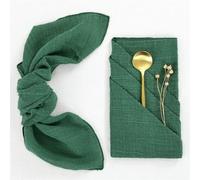 Cotton Dinner Cloth Napkins， 6pcs Cotton Cloth Napkins Gauze 30x30cm Fabric for Wedding Decor(Dark Green)