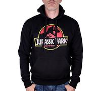 cotton division Jurassic Park Men's Hooded Sweatshirt, Black, XL