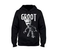 cotton division Men's Hooded Sweatshirt, Black, L