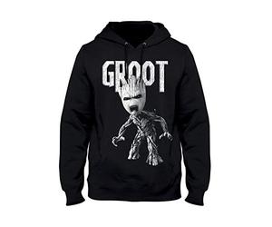 cotton division Men's Hooded Sweatshirt, Black, L