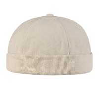 Cotton Docker Cap Men - Hat Made of 100% Cotton - Cap with Hook-and-Loop Closure - Harbour hat Summer/Winter - Beige One Size