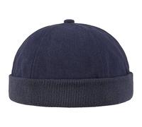 Cotton Docker Cap Men - Hat Made of 100% Cotton - Cap with Hook-and-Loop Closure - Harbour hat Summer/Winter - Blue One Size