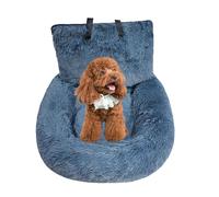 Cotton Dog Car Seat, Portable Car Seat, Removable Safety Car Transporter and Seat, Plush Dog Car Seat, Washable, with Lead and Strap, Suitable for Cars/Trucks/SUVs/Pics