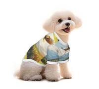 Cotton Dog Cat T-Shirt - an Eagle is Flying Breathable Summer Vest for Small Dogs, Soft Puppy Tank Top, Lightweight Pet Clothes Large
