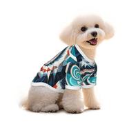 Cotton Dog Cat T-Shirt - Colorful Biological Forms in Op Art Breathable Summer Vest for Small Dogs, Soft Puppy Tank Top, Lightweight Pet Clothes Small