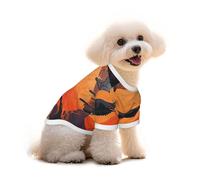 Cotton Dog Cat T-Shirt - Crow Close-up, Flying Over the Sunset Breathable Summer Vest for Small Dogs, Soft Puppy Tank Top, Lightweight Pet Clothes Medium