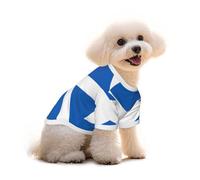 Cotton Dog Cat T-Shirt - Scottish Flag Breathable Summer Vest for Small Dogs, Soft Puppy Tank Top, Lightweight Pet Clothes Medium