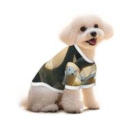 Cotton Dog Cat T-Shirt - The Snow Leopard in the Forest Breathable Summer Vest for Small Dogs, Soft Puppy Tank Top, Lightweight Pet Clothes Small