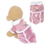 Cotton Dog Clothes Winter Puppy Coat, Chinese Style Tang Suit, Soft and Comfortable Outfit for Small Dogs - Convenient Button Design, Embroidered Detail, Multiple Sizes (XS)