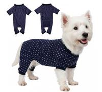 Cotton Dog Pajamas for Small & Medium Dogs - Soft Pet Onesie, Comfy Puppy Coat with Various Prints, Cute Pet Apparel for Dogs Polka Dots XX-Large