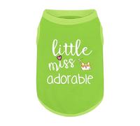 Cotton Dog Shirt with 'Little Miss Adorable' Corgi Head Print, Soft & Breathable Pet Apparel for Small, Medium, and Large Dogs, All-Season Sleeveless Vest, Cute and Comfortable Dog Outfit.Green 2XL