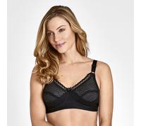 Miss Mary of Sweden Cotton Dots Womens Non-Wired Supportive Bra with Pattern 44E Black
