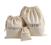 Cotton Drawstring Bag Cotton Gift Bags Makeup Muslin Drawstring Pouches Wedding Birthday Party Candy Logo Sack(200pcs Logo bag,10x15cm(4x6in))
