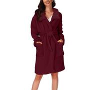 Cotton Dressing Gown Womens, Plush Bath Robes Short For Women Fleece | Soft Shawl Collar With Belt Night Gown Comfortable Casual Bathrobe Thermal Housecoat Sleepwear