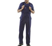 COTTON DRILL BIB AND BRACE NAVY BLUE 44