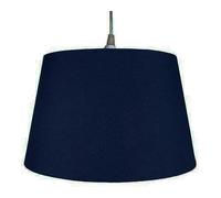 Cotton Drum Shade Vintage Tapered Fabric Easy Fit Table Lamp & Ceiling Pendant Light Shade (12" (30cm), Navy Blue)