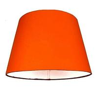 Cotton Drum Shade Vintage Tapered Fabric Easy Fit Table Lamp & Ceiling Pendant Light Shade (14"(36cm), Burnt Orange)