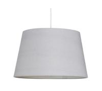 Cotton Drum Shade Vintage Tapered Fabric Easy Fit Table Lamp & Ceiling Pendant Light Shade (14"(36cm), Grey)