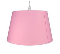 Cotton Drum Shade Vintage Tapered Fabric Easy Fit Table Lamp & Ceiling Pendant Light Shade (14"(36cm), Pink)