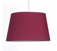 Cotton Drum Shade Vintage Tapered Fabric Easy Fit Table Lamp & Ceiling Pendant Light Shade (Wine, 14"(36cm))