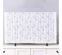 Cotton Dust Cover,Indoor TV Protective Covers,Floral Lace Television Cover For Flat Screen,Anti-wear,Washable,for Living Room,TV Decor,For 26 To 65 Inches,Easy To Install