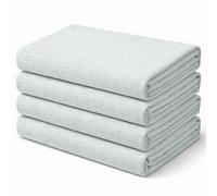 Cotton Dust Sheets for Decorating 12ft X 9ft Plastic Sheeting with Twill Laminated Polythene Backed Dust Sheet for Furniture, Painting, Floor, DIY, Stairs Case (Pack of 4)