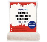 Cotton Dust Sheets for Painting & Decorating | Drop Cloth | Painting & Paint Cover Sheets | Dust Sheets for Furniture | Washable and Reusable | (Cotton, 12ft x 9ft / 3.50m x 2.60m -5 Pack)