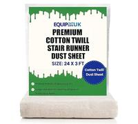 Cotton Dust Sheets for Painting & Decorating | Paint Sheet | Drop Cloth | Painting & Paint Cover Sheet | Dust Sheets for Furniture | Washable and Reusable | (Cotton, 24ft X 3ft - 7.3m x 0.91m) (3)