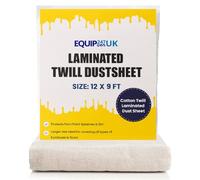 Cotton Dust Sheets for Painting & Decorating | Paint Sheets | Drop Cloth | Painting & Paint Cover Sheets | Dust Sheets for Furniture | Reusable | (Laminated Cotton, 12ft x 9ft - 3.5m x 2.6m)