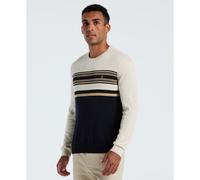 Cotton Engineered Stripe Sweater In Dark Sapphire