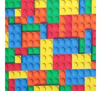 Cotton Fabric - 3D Building Blocks Toy Bricks Print - Digital Print Craft Fabric Material Metre