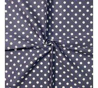 Cotton Fabric - 44" / 111cm Wide Fabric 8mm 100% Cotton Polka Dot for DIY, Home Décor, Dresses - Blue on White (Per Metre Continuous)